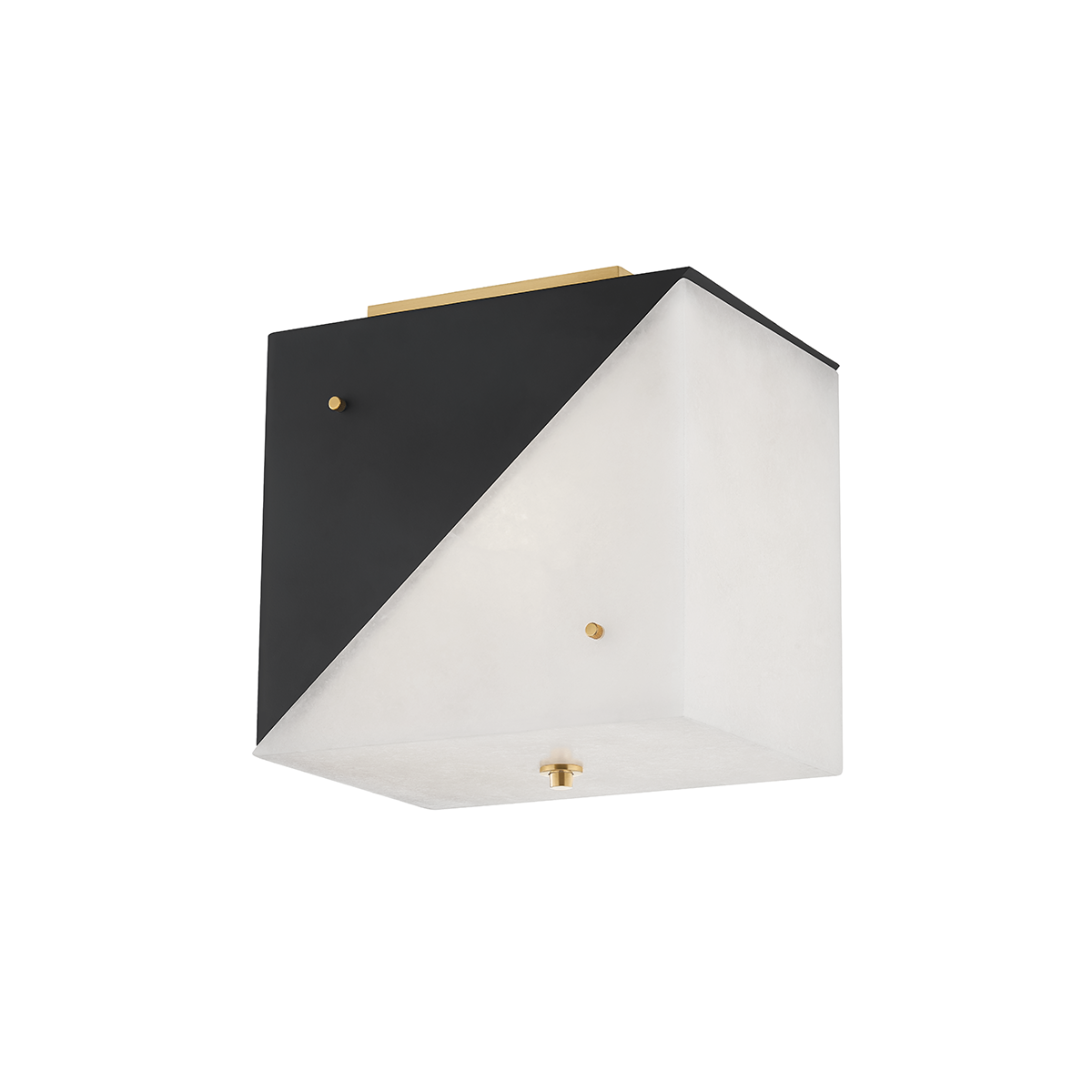 Ratio Flush Mount in aged brass — a Hudson Valley flush mount for hallways, bedrooms, and entryways at Laurie Yapp Home.