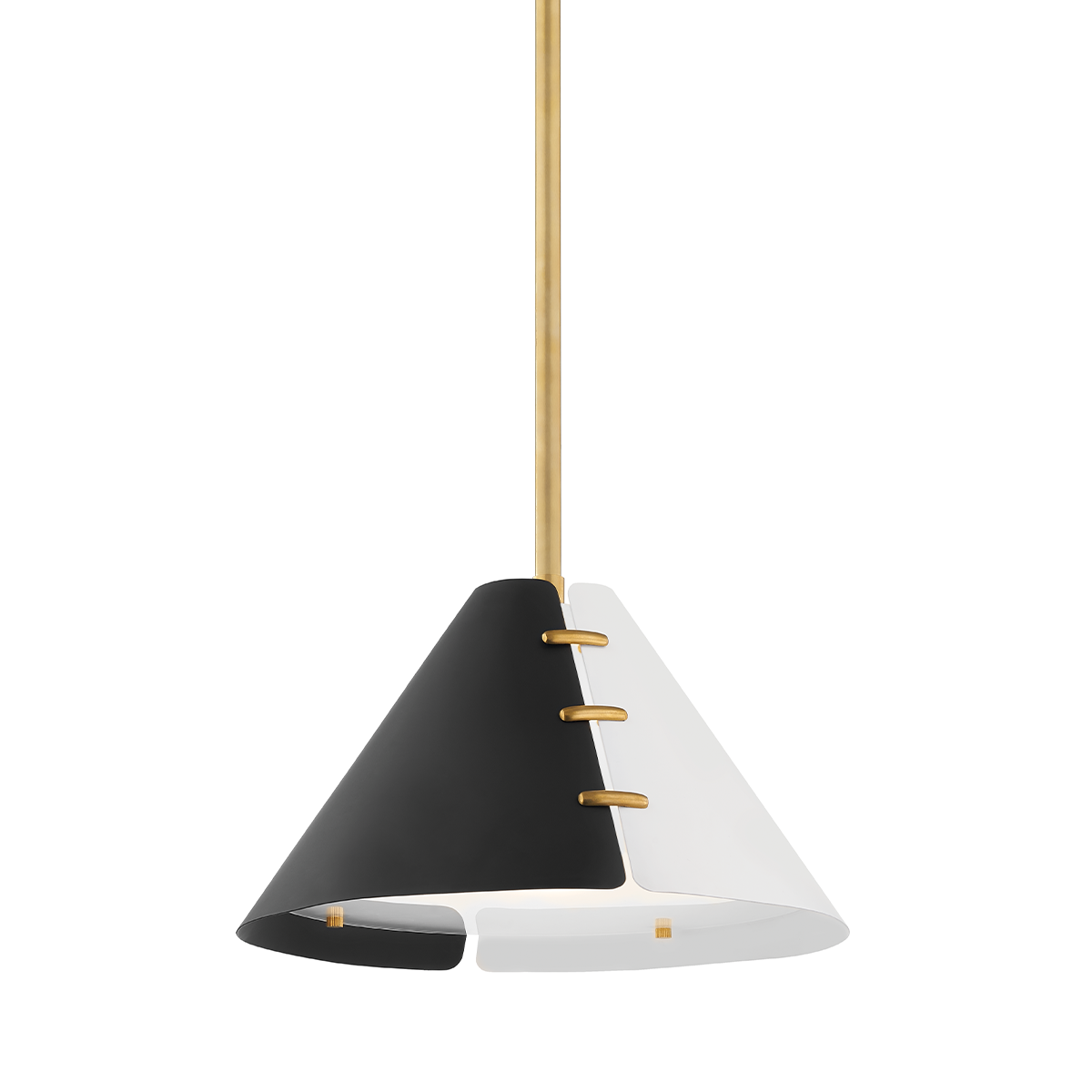 Split Pendant 14.5" in aged brass — a Hudson Valley pendant for kitchens, entries, and dining rooms at Laurie Yapp Home.