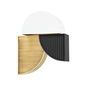 Construct Wall Sconce in aged brass — a Hudson Valley wall sconce for bathrooms, hallways, and living rooms at Laurie Yapp Home.