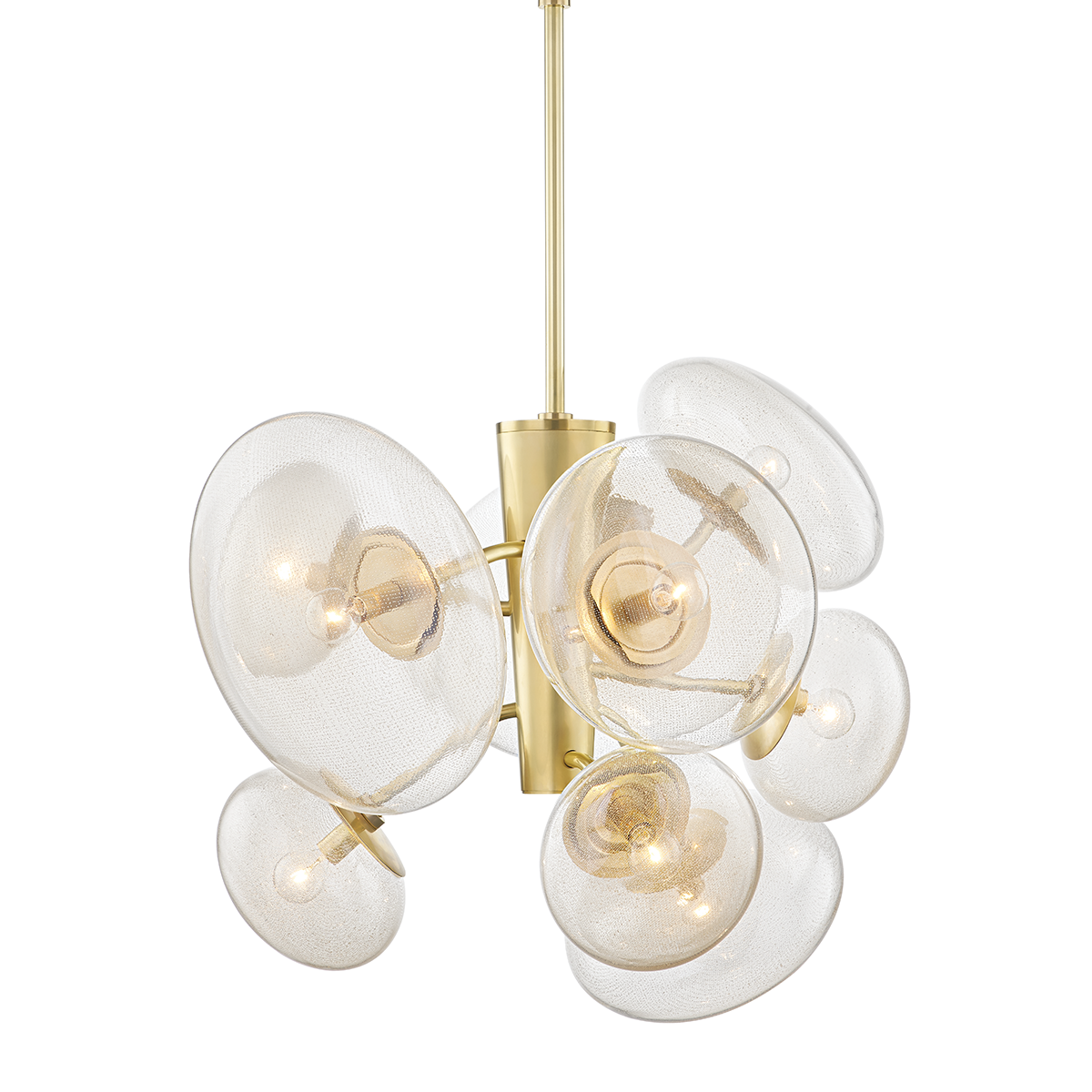 Opera Chandelier 30.75" in aged brass — a Hudson Valley chandelier for dining rooms, entries, and living rooms at Laurie Yapp Home.