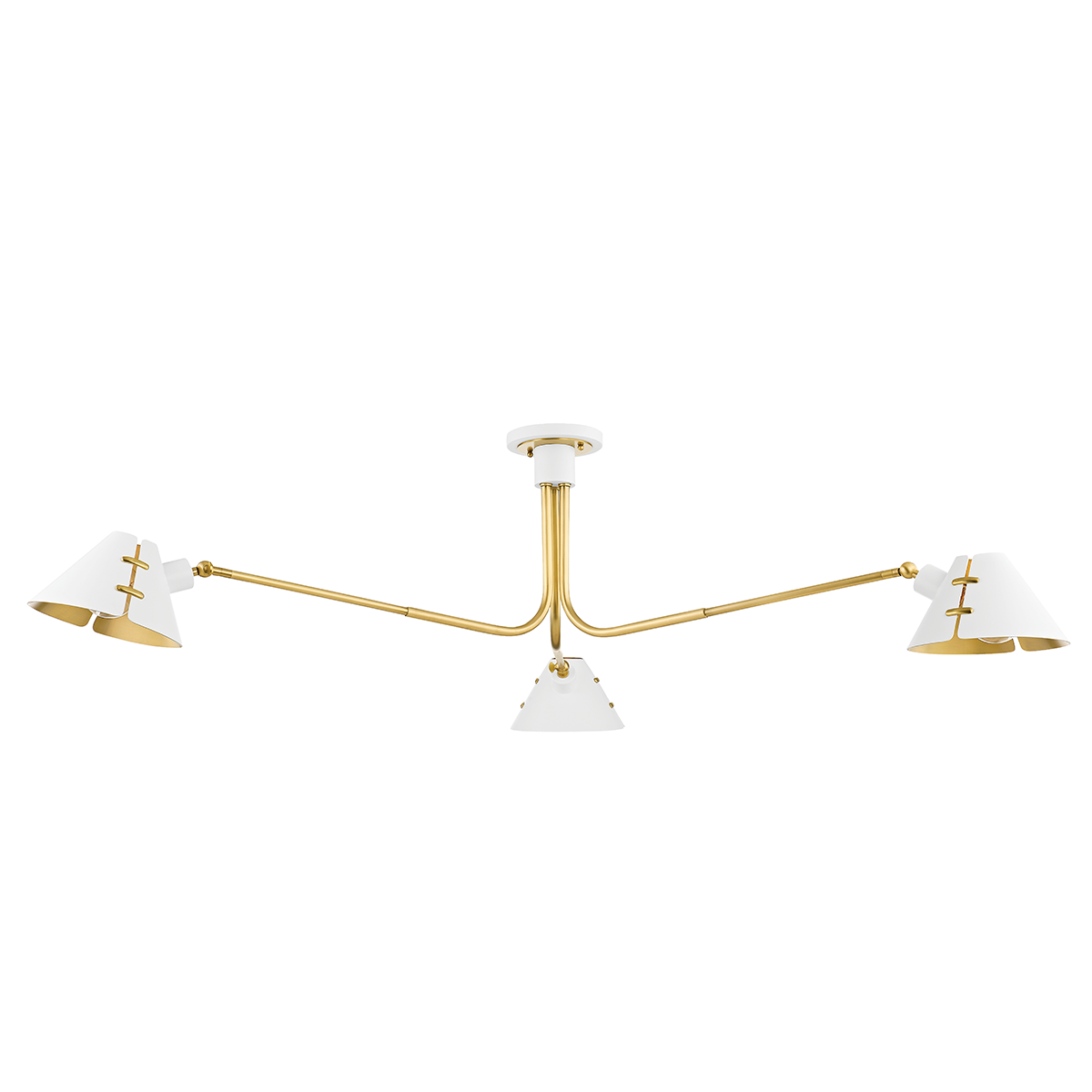 Split Semi Flush in aged brass — a Hudson Valley semi flush for hallways, bedrooms, and entryways at Laurie Yapp Home.