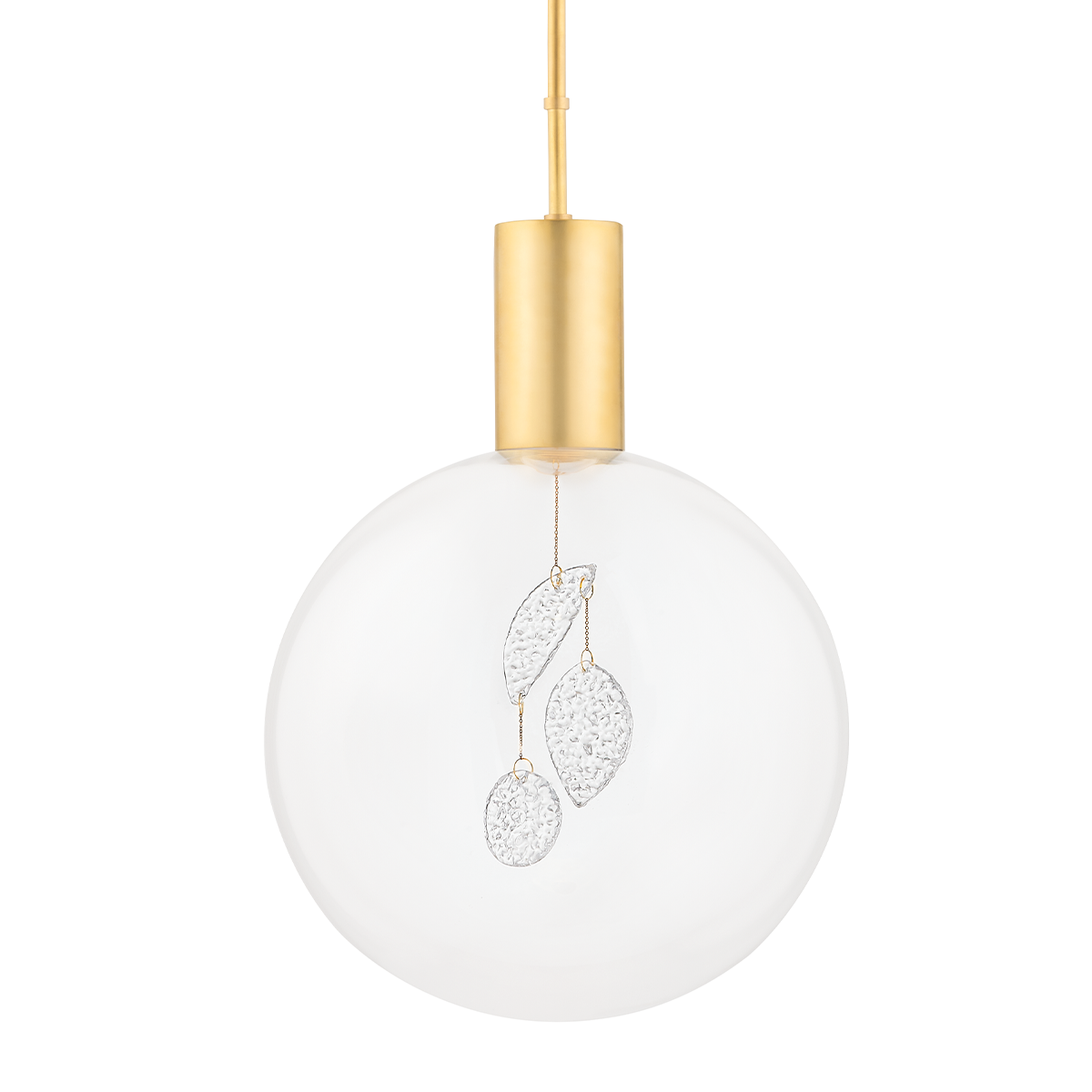 Gio Pendant in aged brass — a Hudson Valley pendant for kitchens, entries, and dining rooms at Laurie Yapp Home.