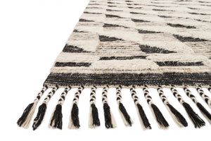 Side view of the Khalid Natural / Black rug.