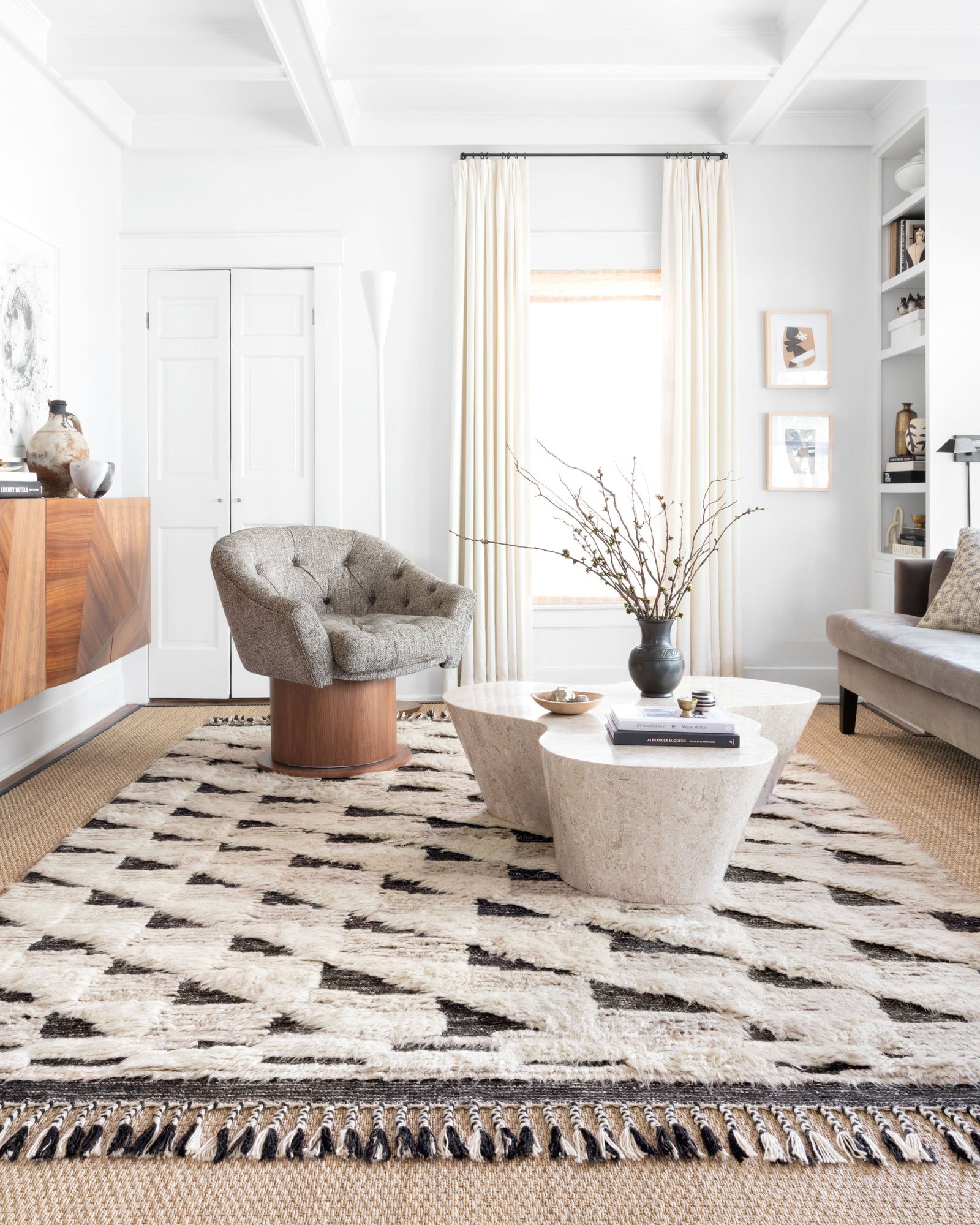 Khalid Natural / Black — a Loloi rug at Laurie Yapp Home.