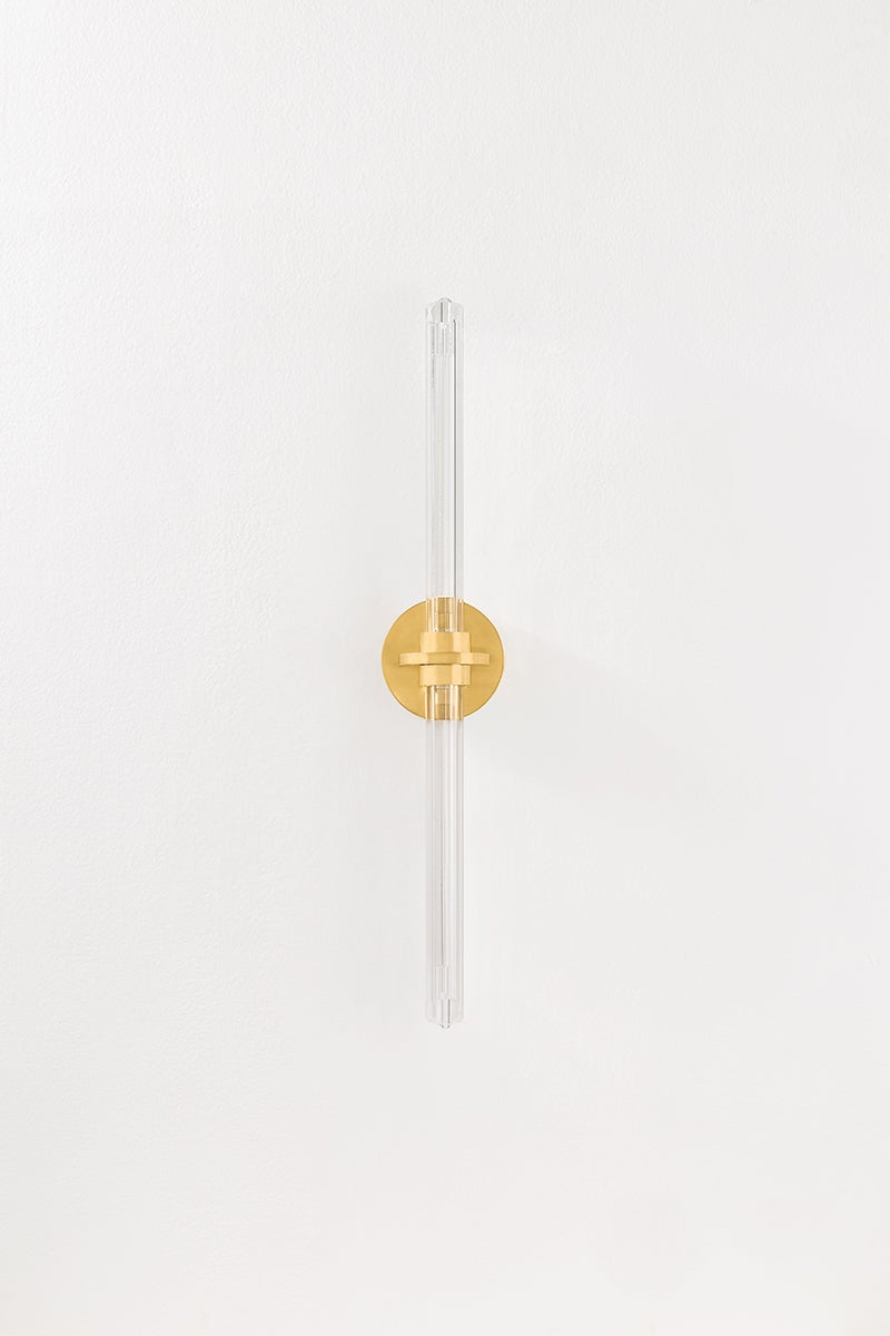 Knighton Bath And Vanity in aged brass — a Hudson Valley bath and vanity for bathrooms and powder rooms at Laurie Yapp Home.