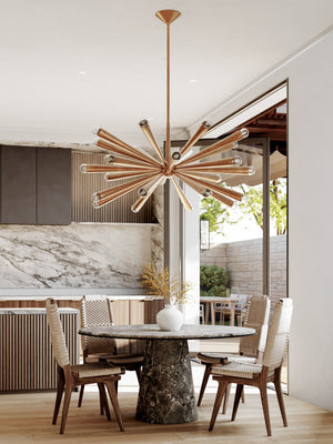 Keanu Chandelier 40.25" styled in a two-story entry for warm, layered light at Laurie Yapp Home.