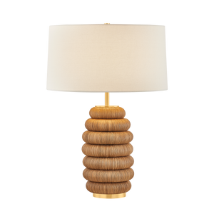 Winbrook Table Lamp in aged brass — a Hudson Valley table lamp for living rooms, entries, and bedrooms at Laurie Yapp Home.