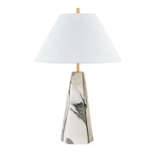 Benicia Table Lamp in aged brass — a Hudson Valley table lamp for living rooms, entries, and bedrooms at Laurie Yapp Home.