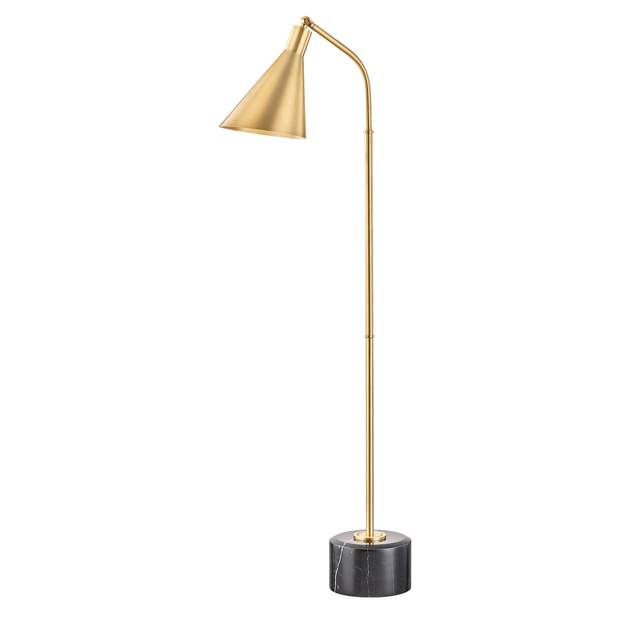 Stanton Floor Lamp in aged brass — a Hudson Valley floor lamp for living rooms and reading nooks at Laurie Yapp Home.