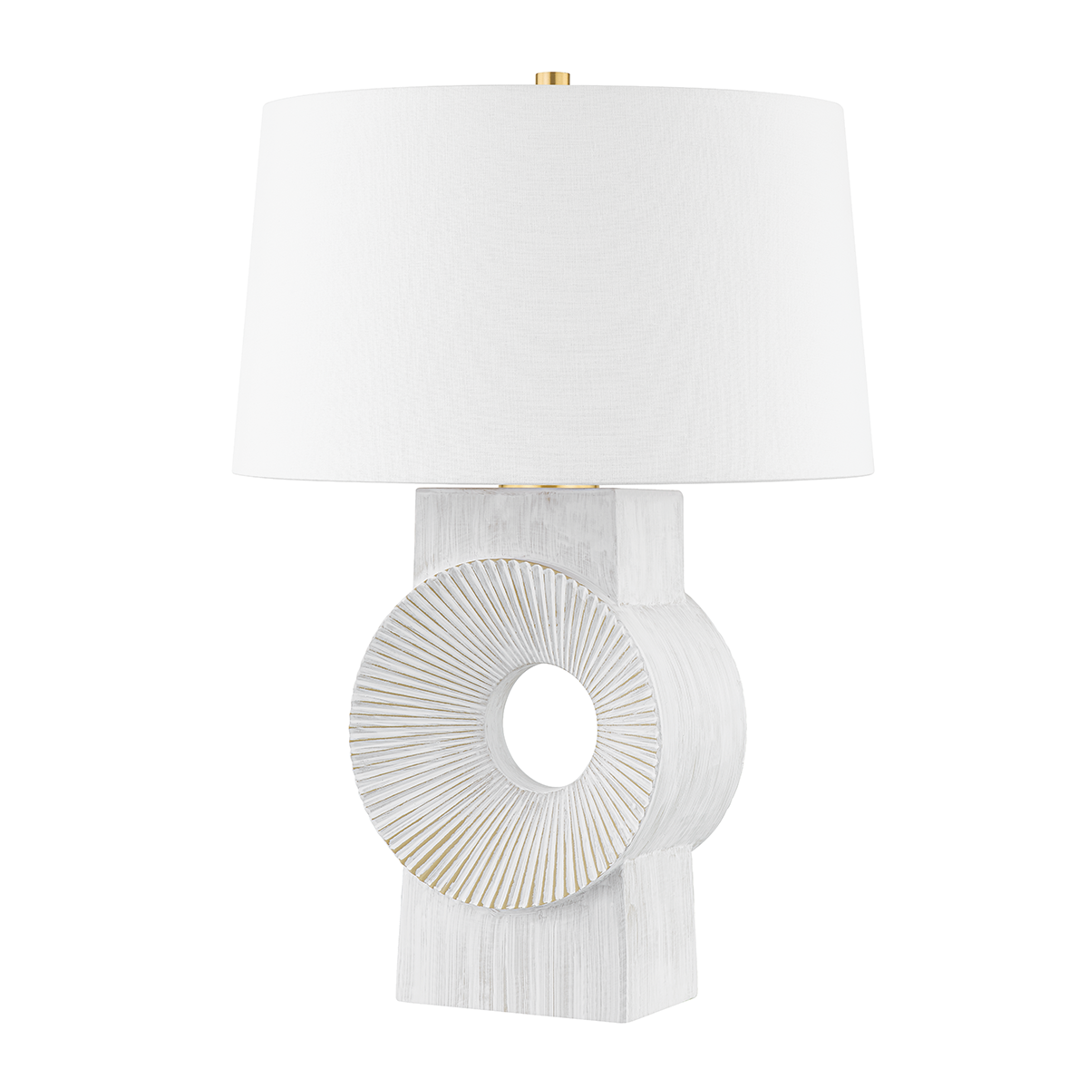 Milner Table Lamp in aged brass — a Hudson Valley table lamp for living rooms, entries, and bedrooms at Laurie Yapp Home.