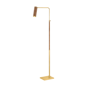 Narragansett Floor Lamp in aged brass — a Hudson Valley floor lamp for living rooms and reading nooks at Laurie Yapp Home.