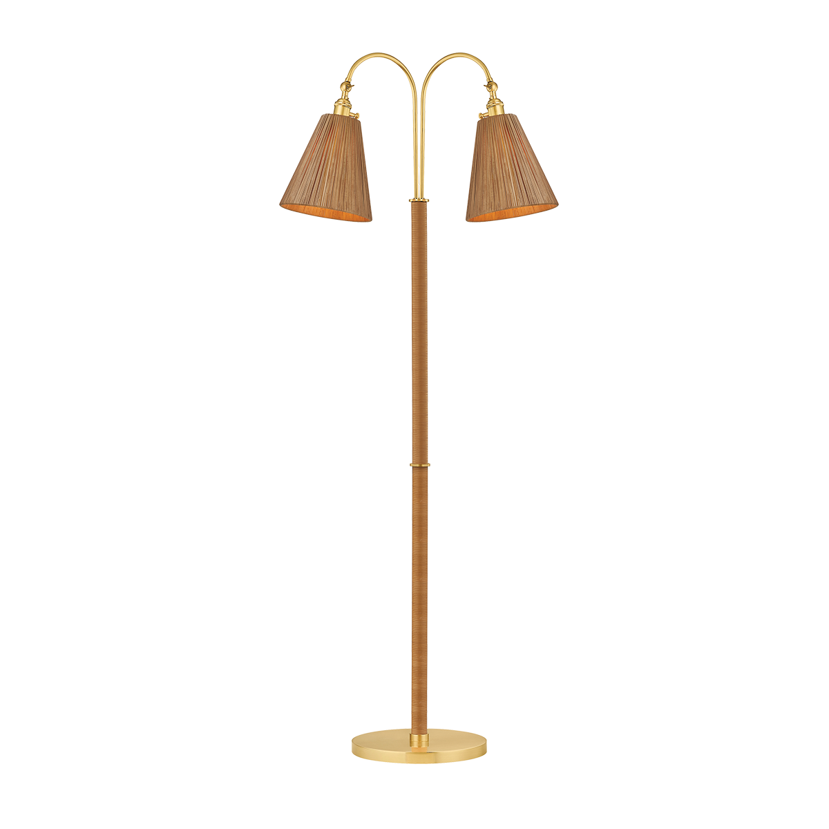 Ruthin Floor Lamp in aged brass — a Hudson Valley floor lamp for living rooms and reading nooks at Laurie Yapp Home.