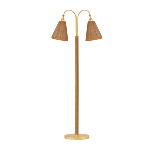 Ruthin Floor Lamp in aged brass — a Hudson Valley floor lamp for living rooms and reading nooks at Laurie Yapp Home.
