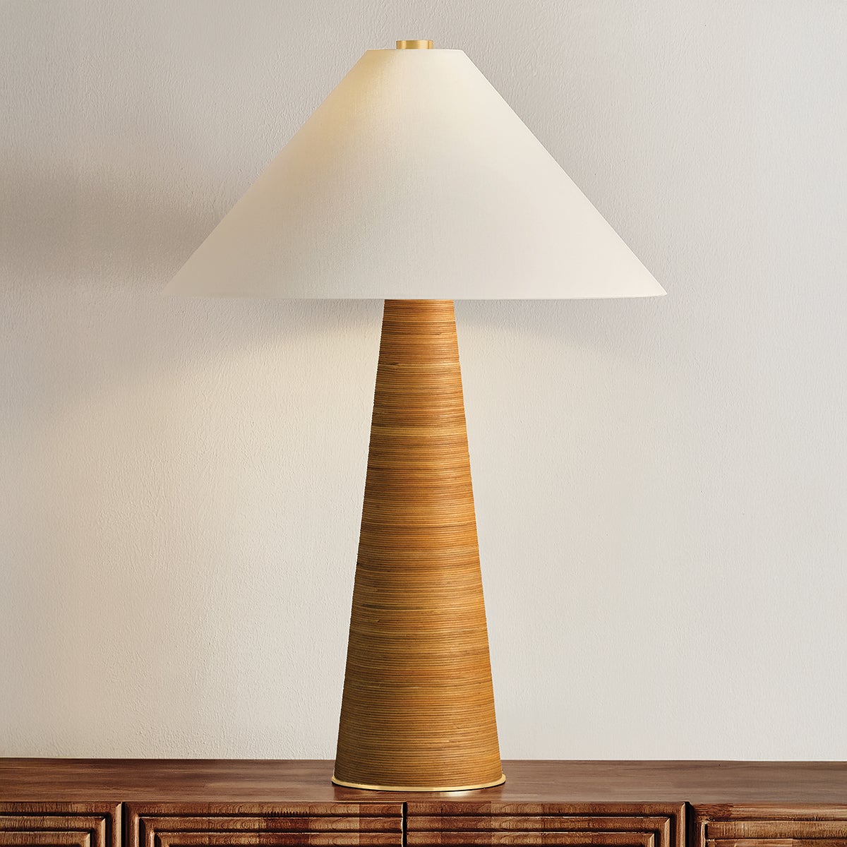 Haviland Table Lamp in aged brass — a Hudson Valley table lamp for living rooms, entries, and bedrooms at Laurie Yapp Home.