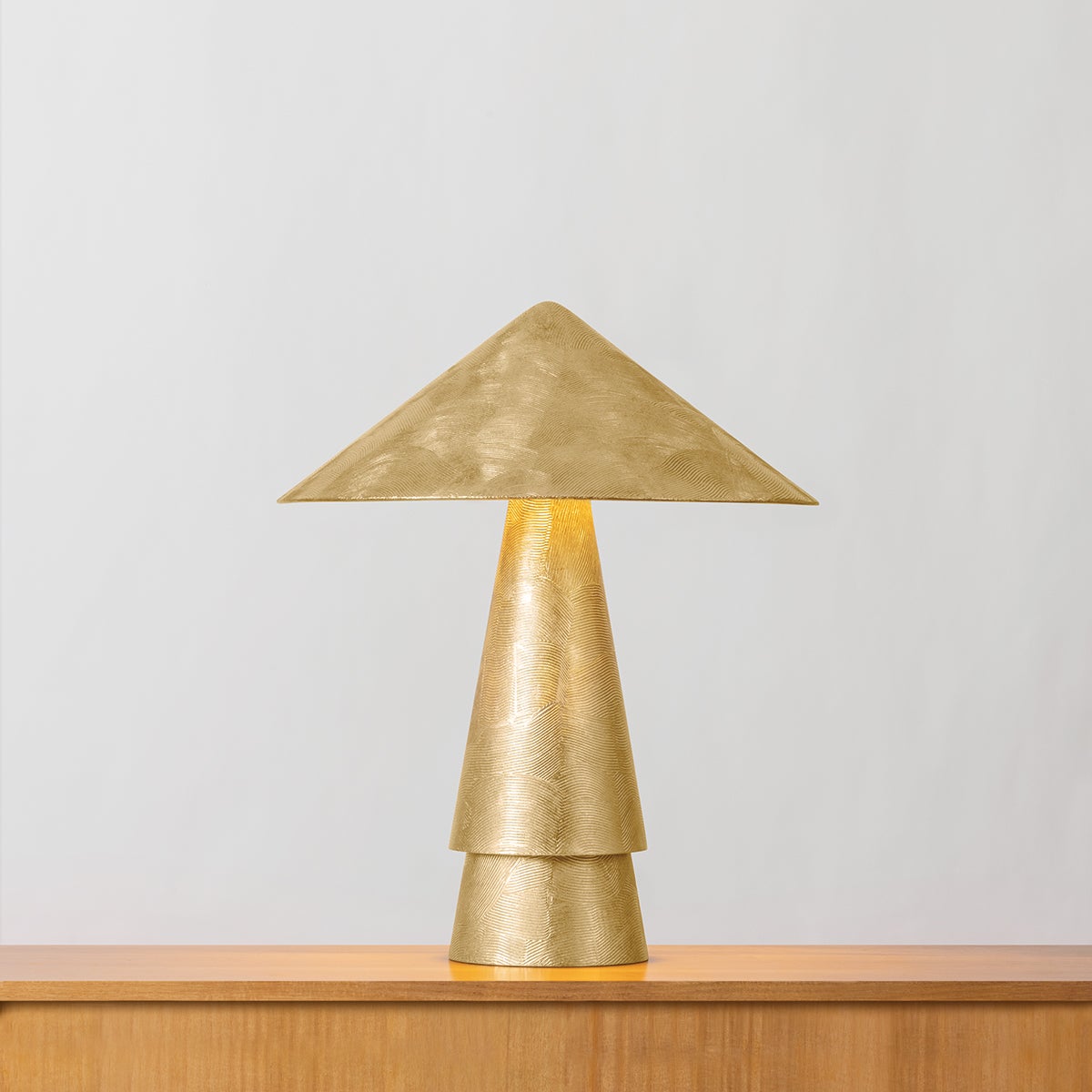 Foxton Table Lamp shown from the front to reveal the base and shade proportions.