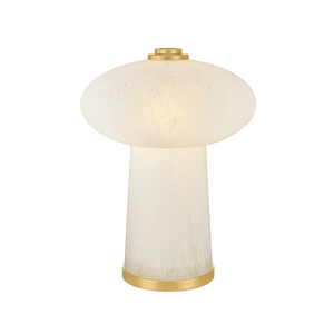 Fords Rechargeable Table Lamp in aged brass — a Hudson Valley rechargeable table lamp for curated interiors at Laurie Yapp Home.