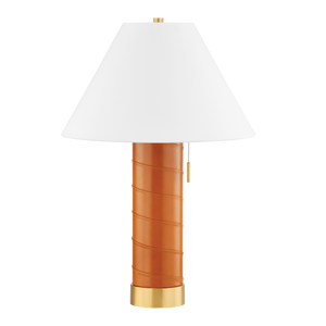Norwalk Table Lamp in aged brass — a Hudson Valley table lamp for living rooms, entries, and bedrooms at Laurie Yapp Home.
