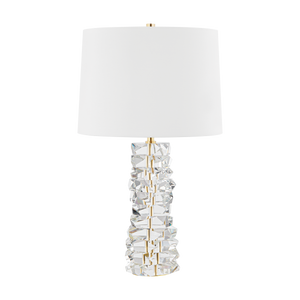 Bellarie Table Lamp in aged brass — a Hudson Valley table lamp for living rooms, entries, and bedrooms at Laurie Yapp Home.