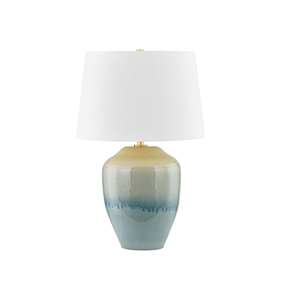Montville Table Lamp in aged brass — a Hudson Valley table lamp for living rooms, entries, and bedrooms at Laurie Yapp Home.