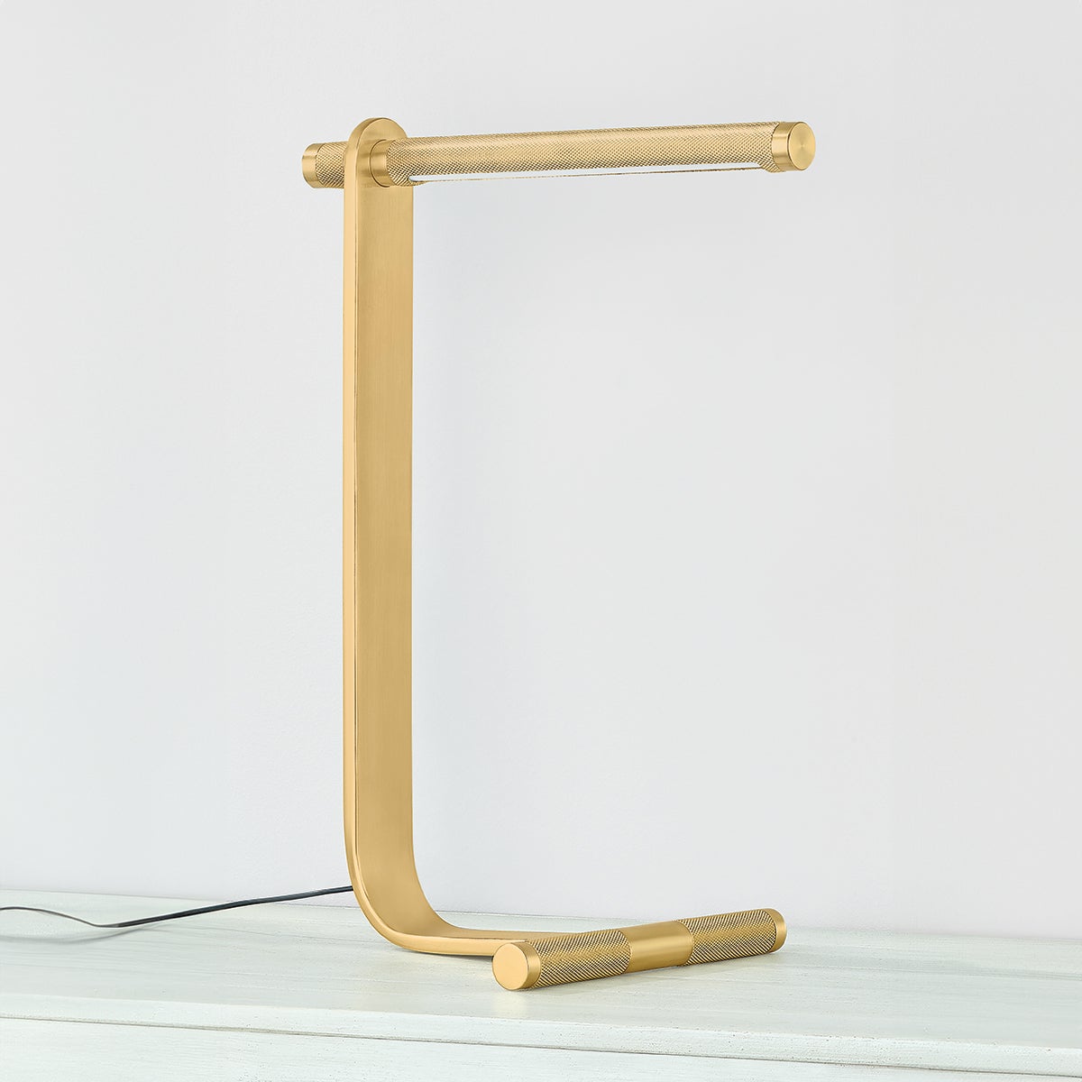 Deptford Table Lamp in aged brass — a Hudson Valley table lamp for living rooms, entries, and bedrooms at Laurie Yapp Home.