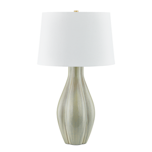 Galloway Table Lamp in aged brass — a Hudson Valley table lamp for living rooms, entries, and bedrooms at Laurie Yapp Home.
