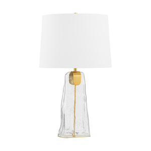 Midura Table Lamp in aged brass — a Hudson Valley table lamp for living rooms, entries, and bedrooms at Laurie Yapp Home.
