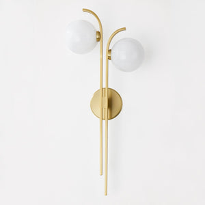 Laval Wall Sconce 10.5" in aged brass shown from a second angle to highlight the arm curve and shade silhouette.