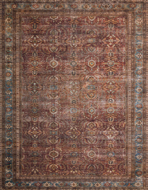 Layla Brick / Blue — a Loloi rug at Laurie Yapp Home.