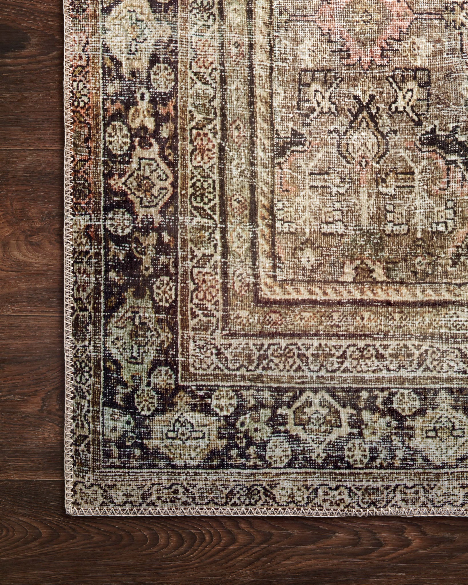 Layla Olive / Charcoal shown from a different angle to reveal its pattern.