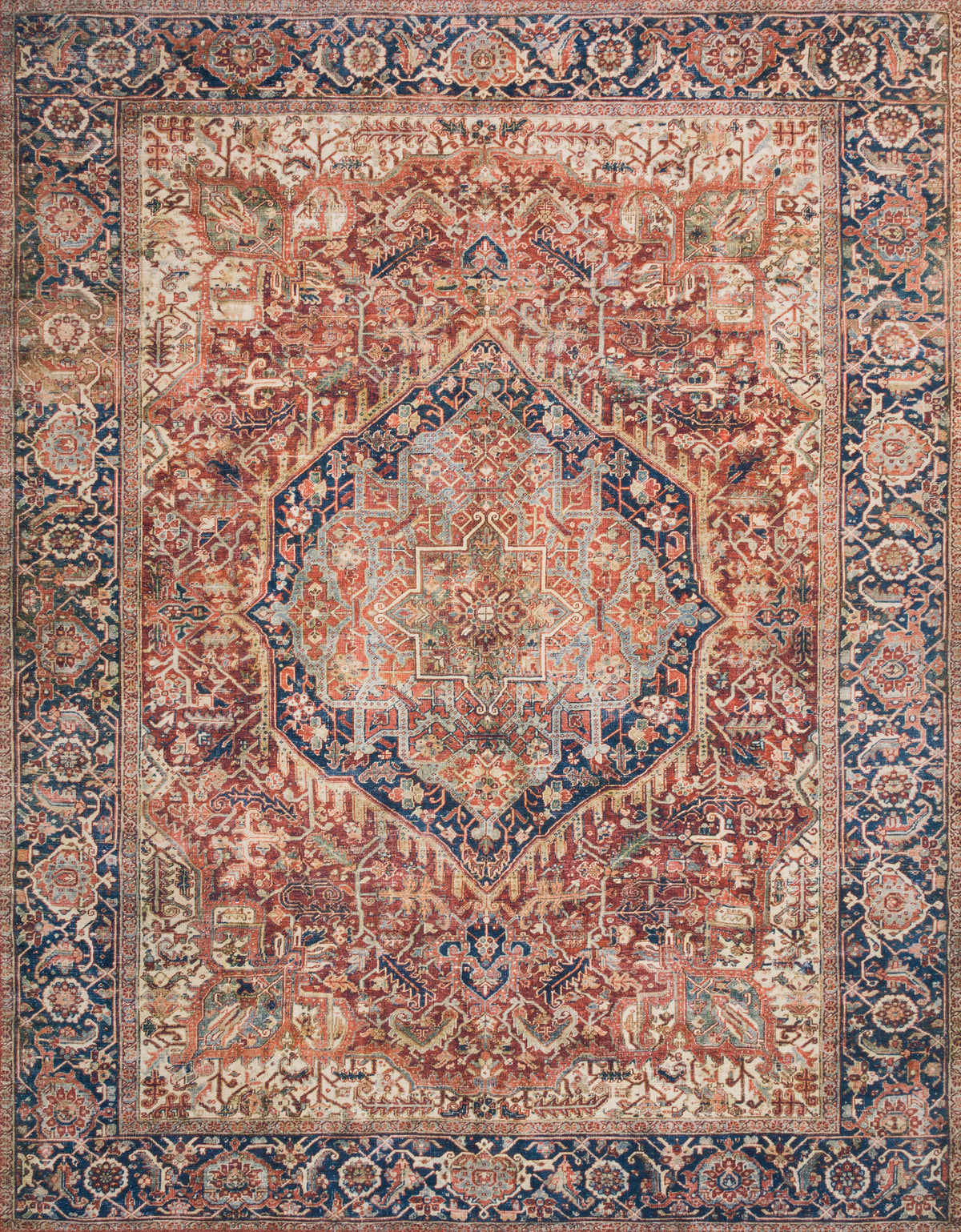 Layla Red / Navy — a Loloi rug at Laurie Yapp Home.