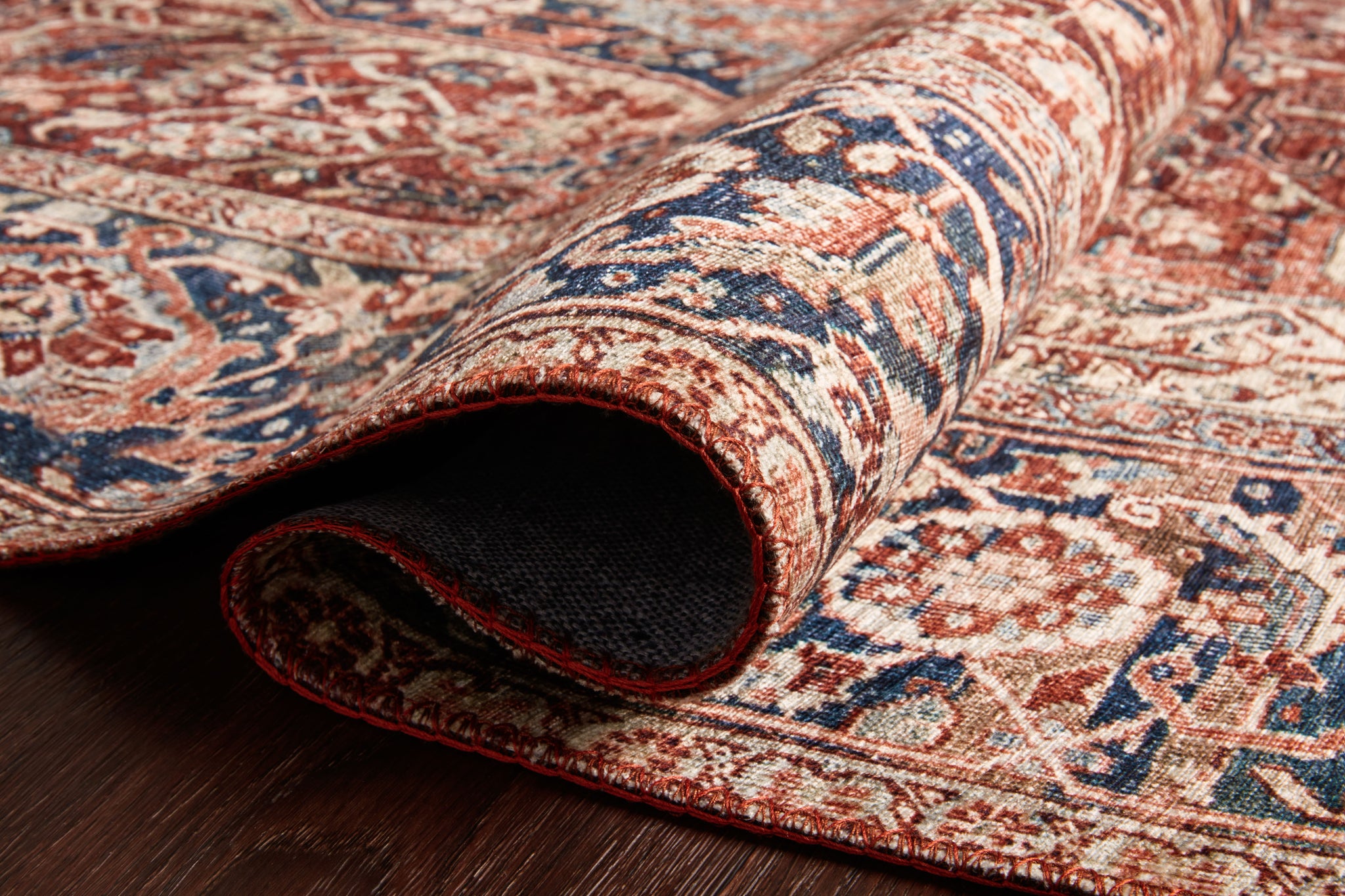 Layla Red / Navy shown from a different angle to reveal its pattern.
