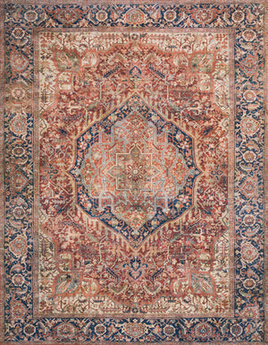 Layla Red / Navy — a Loloi rug at Laurie Yapp Home.
