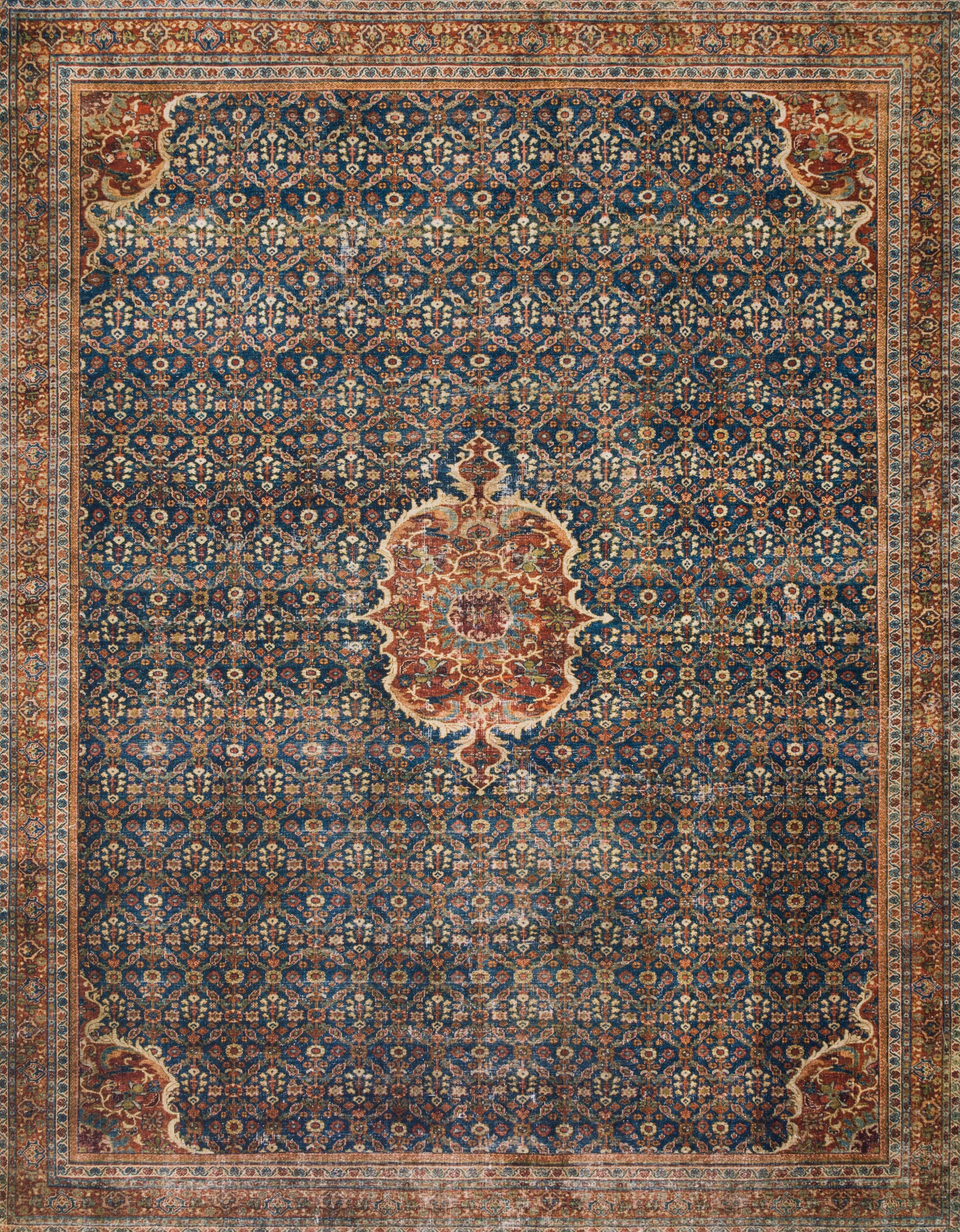 Layla Cobalt Blue / Spice — a Loloi rug at Laurie Yapp Home.