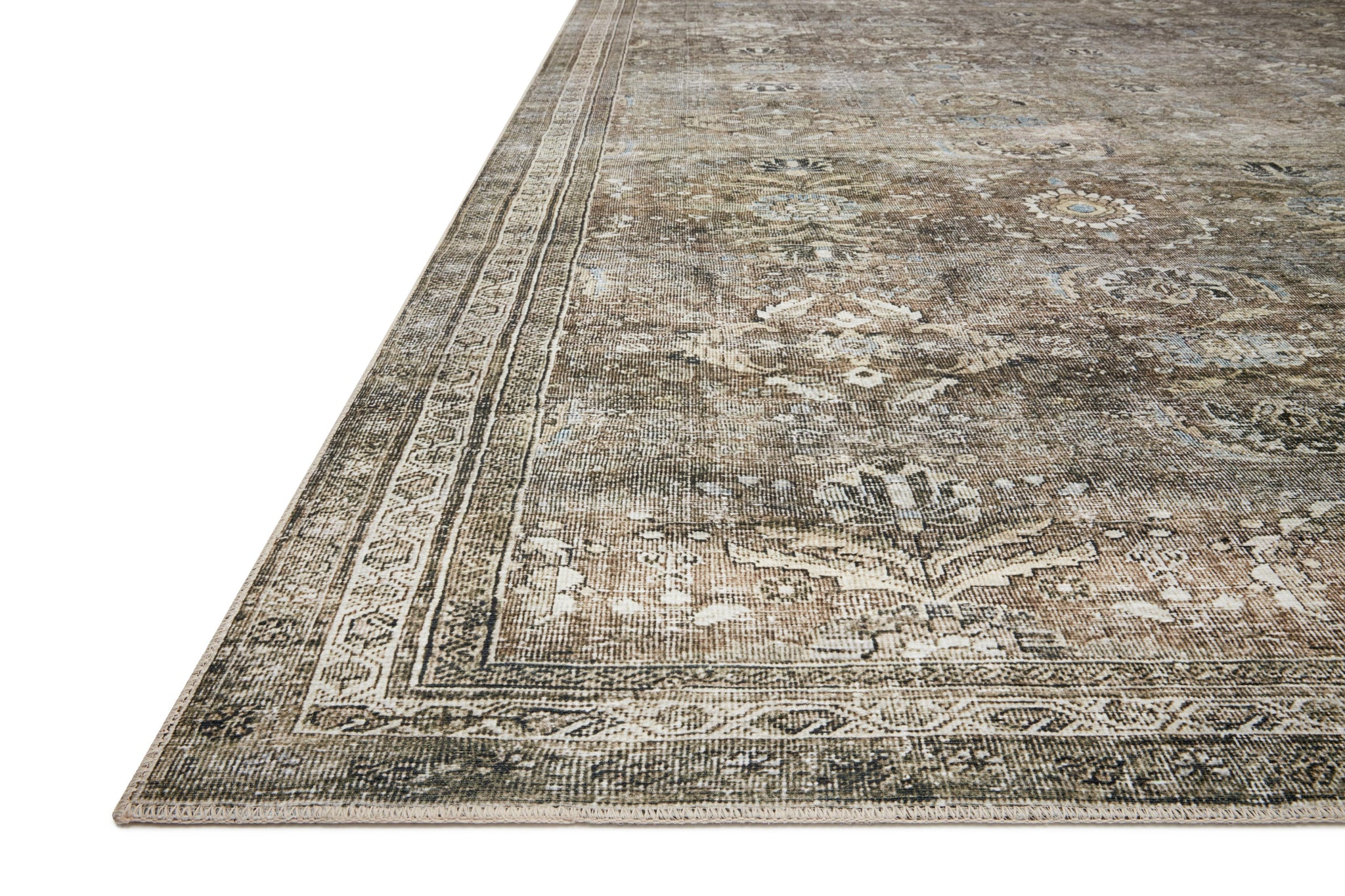 Layla Antique / Moss shown from a different angle to reveal its pattern.