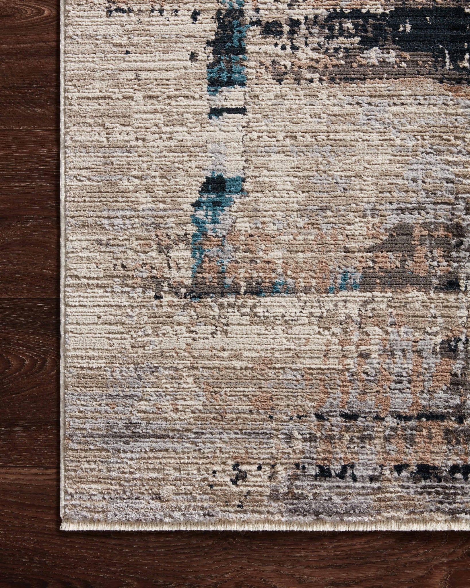 Side view of the Leigh Granite / Slate rug.