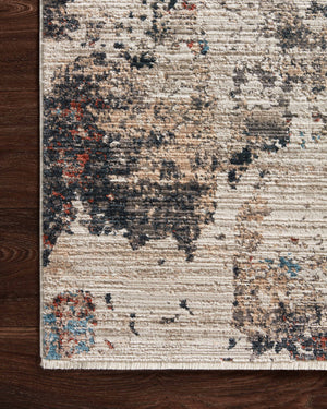 Side view of the Leigh Ivory / Charcoal rug.