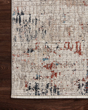 Side view of the Leigh Ivory / Multi rug.