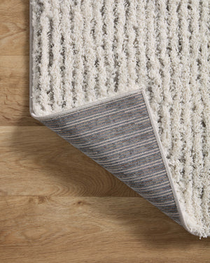 Levitt Shag Ivory / Grey shown from a different angle to reveal its pattern.