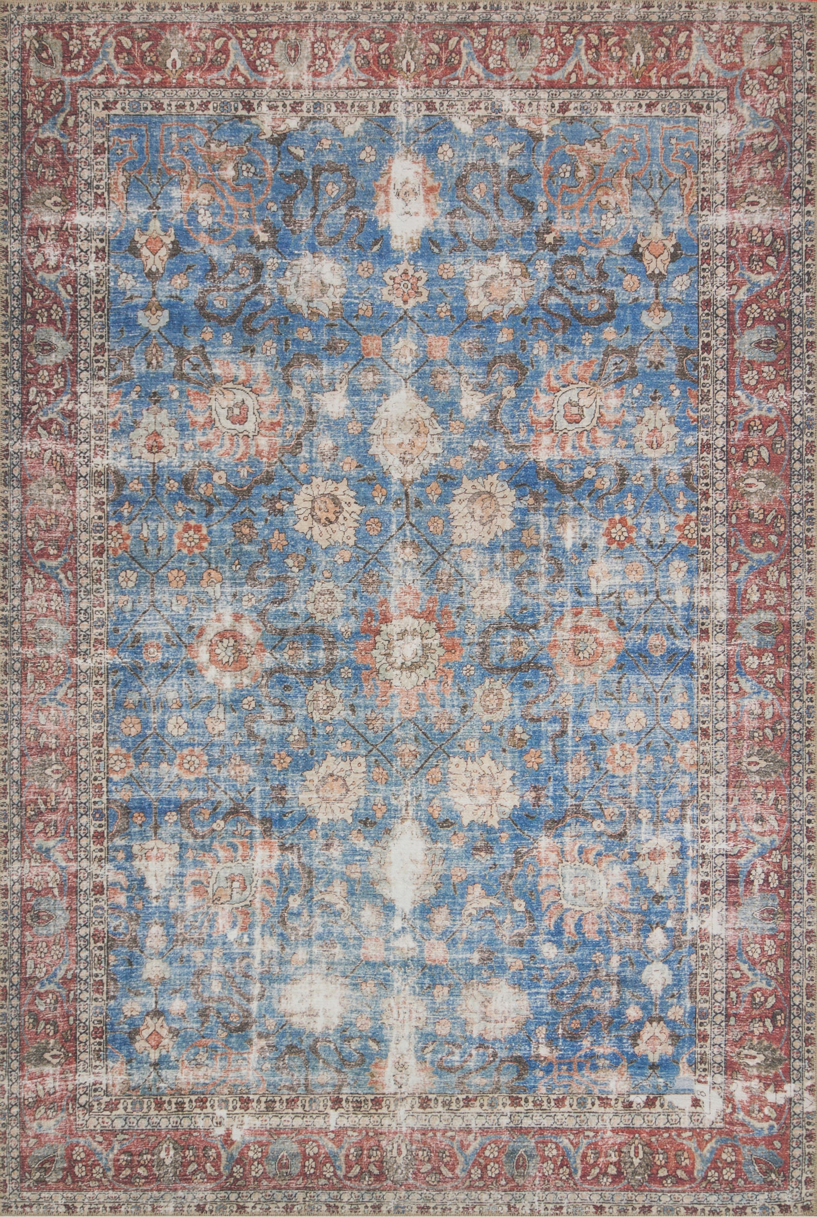 Loren Blue / Brick — a Loloi rug at Laurie Yapp Home.