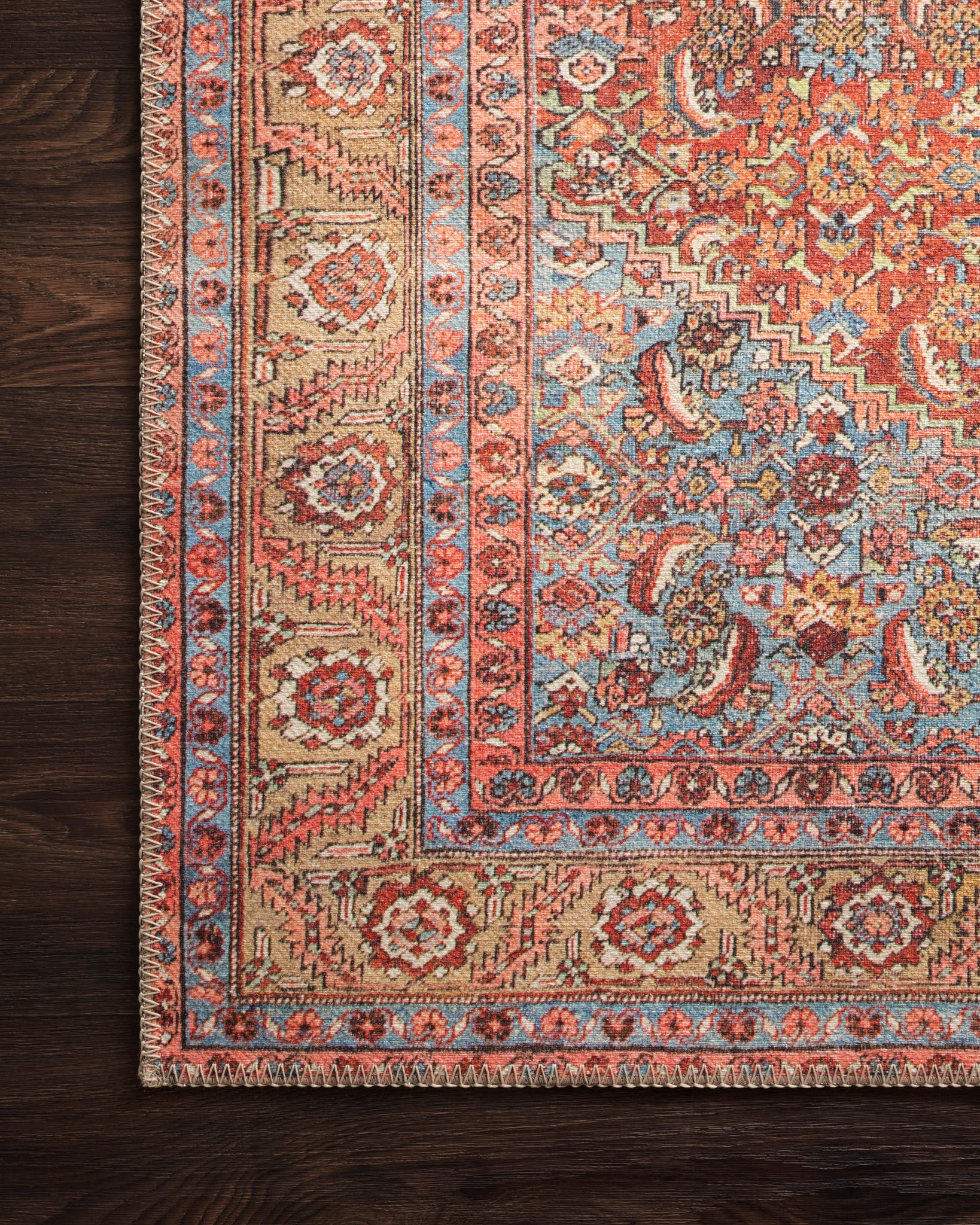 Loren Red / Multi shown from a different angle to reveal its pattern.