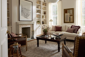 Louisa Taupe / Ivory shown from a different angle to reveal its pattern.