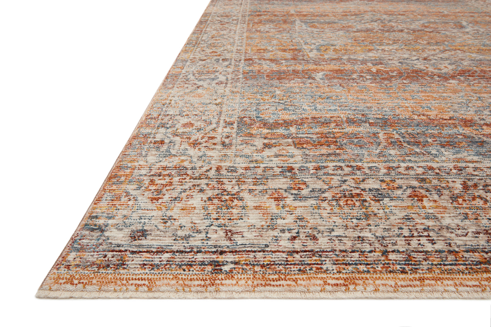 Lourdes Tangerine / Ocean — a Loloi rug at Laurie Yapp Home.