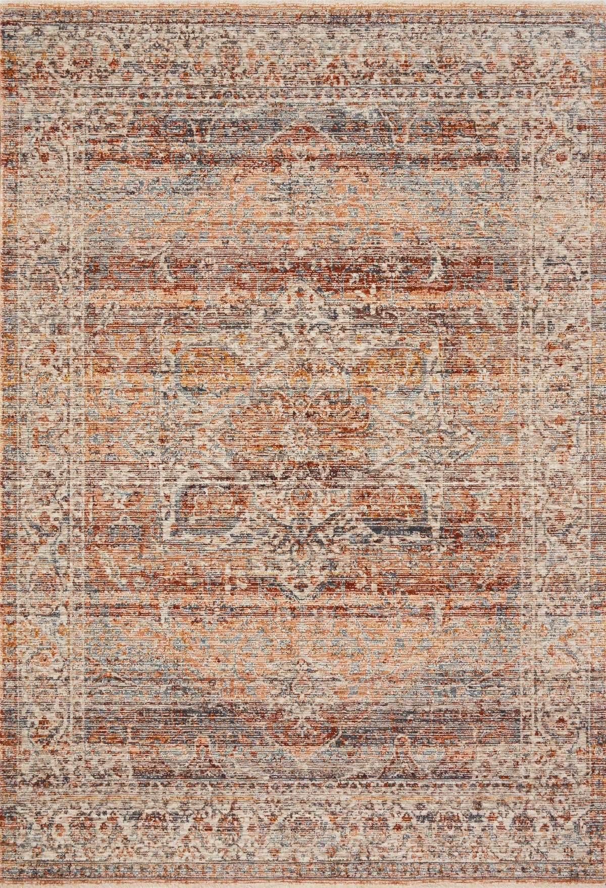 Lourdes Tangerine / Ocean — a Loloi rug at Laurie Yapp Home.