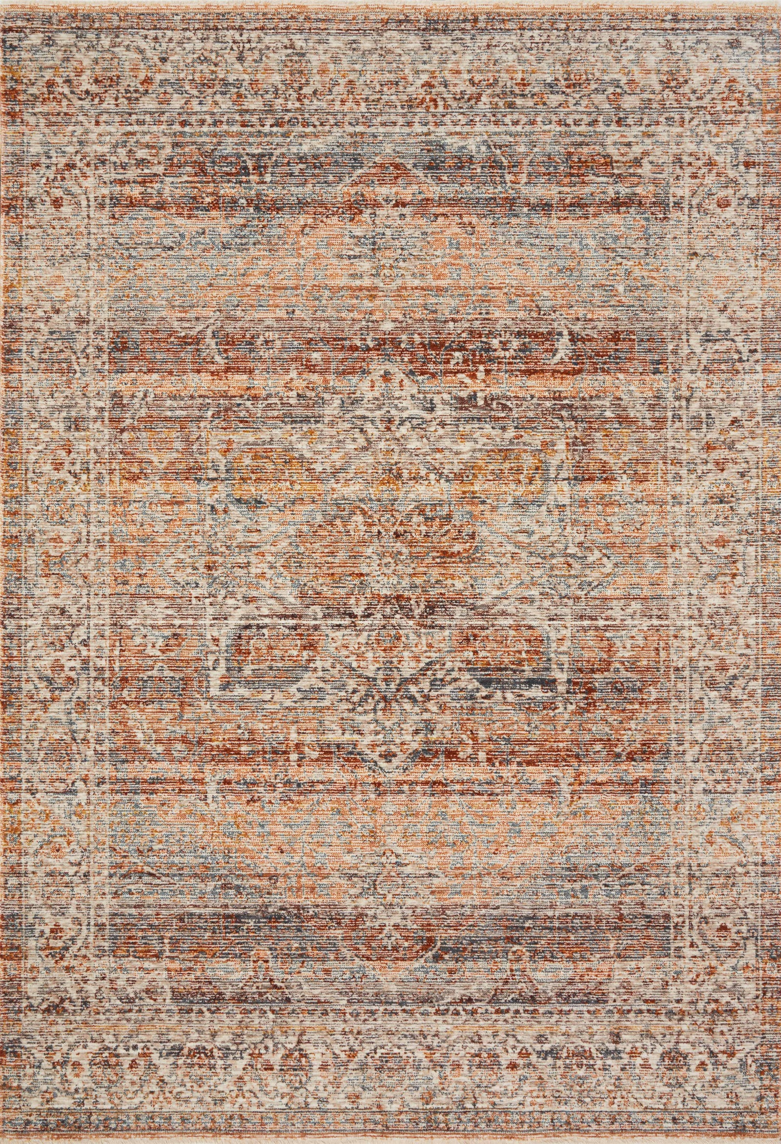 Lourdes Tangerine / Ocean — a Loloi rug at Laurie Yapp Home.