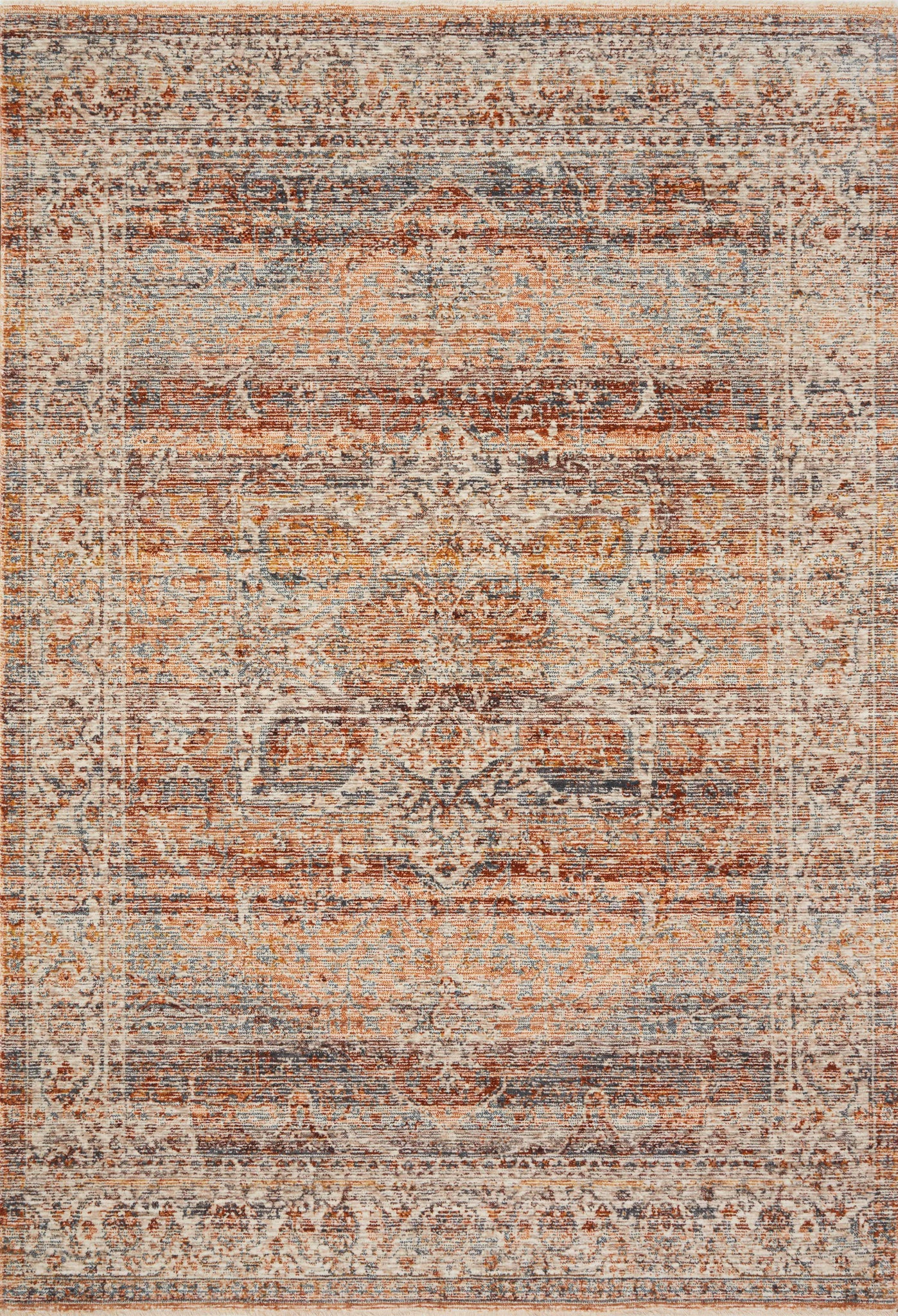 Lourdes Tangerine / Ocean — a Loloi rug at Laurie Yapp Home.