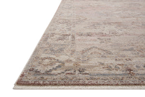 Side view of the Lyra Blush / Dove rug.