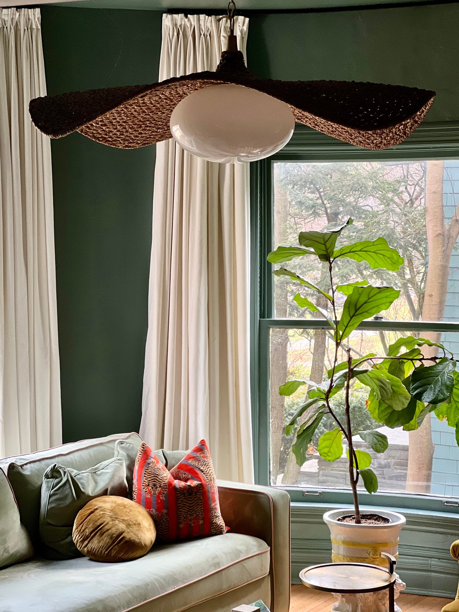Levene Chandelier 58.75" styled in a formal living room for warm, layered light at Laurie Yapp Home.
