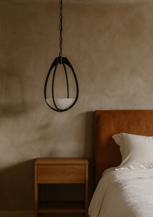 Lloyd Pendant 13.75" styled in a welcoming entryway for warm, layered light at Laurie Yapp Home.