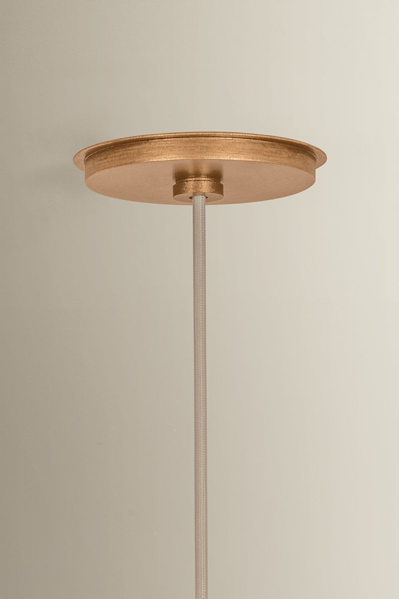 Louise Pendant 25" shown from the front to reveal the shade shape and metal detail.