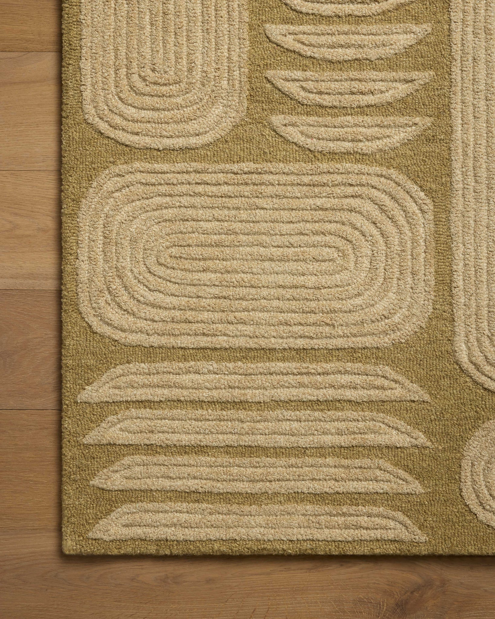 Madi Light Olive / Oatmeal shown from a different angle to reveal its pattern.
